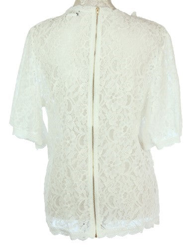 Rhonda Lace With Cord Top  WHITE