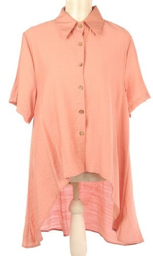 Alana Cotton/Linen Shirt PINK