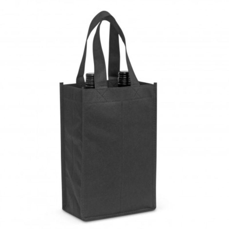 Wine Tote Bag - Double Black 28cm (Set of 24)