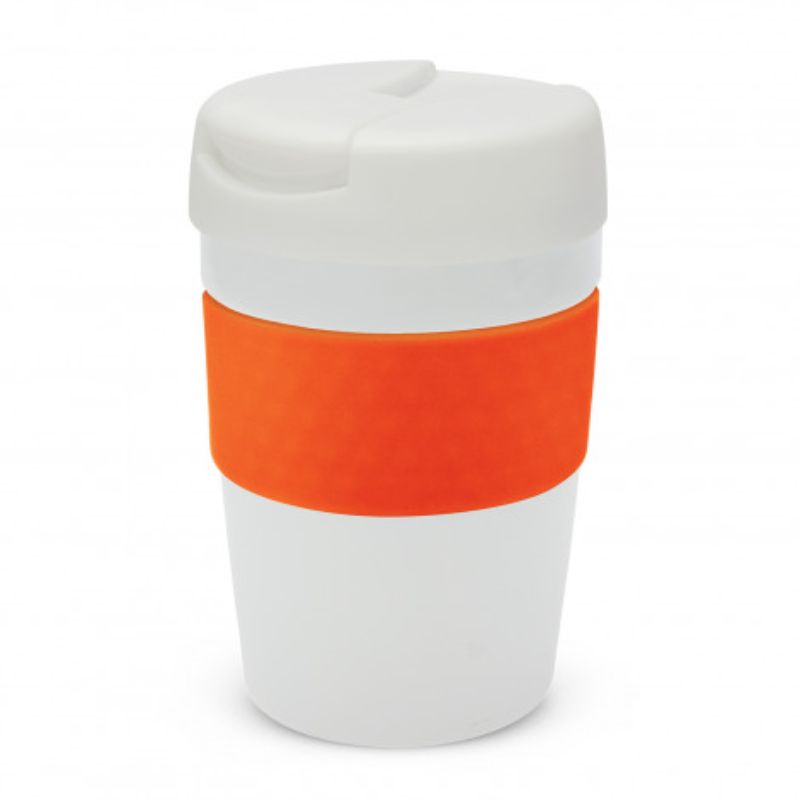 Java Vacuum Cup - 340ml (White/Orange)