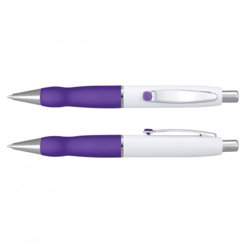 Pen - Turbo Barrel - White/Purple (Set of 24)