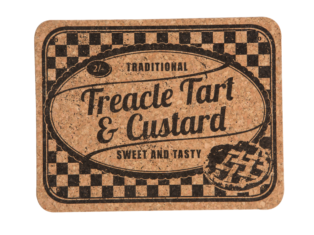 Uncle Zito's Jam Roly-Poly/Treacle tart and Custard cork tablemats