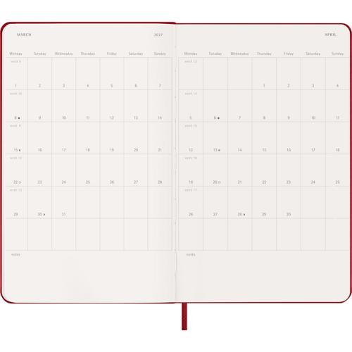 Moleskine Diary 12 Month Weekly + Notes HC Large Scarlet Red 2027