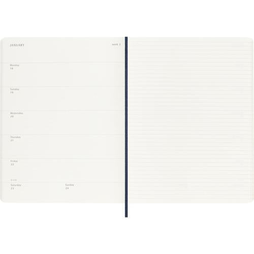 Moleskine Diary 12 Month Weekly + Notes SC XL Sapphire Blue 2027