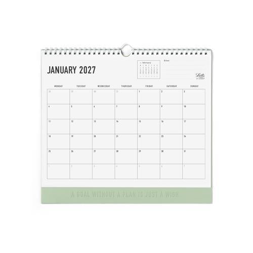Letts of London Wall Calendar Conscious 300x270mm Sage 2027