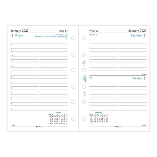 Filofax Refill Classic Day Per Page With Appointments Pocket 2027