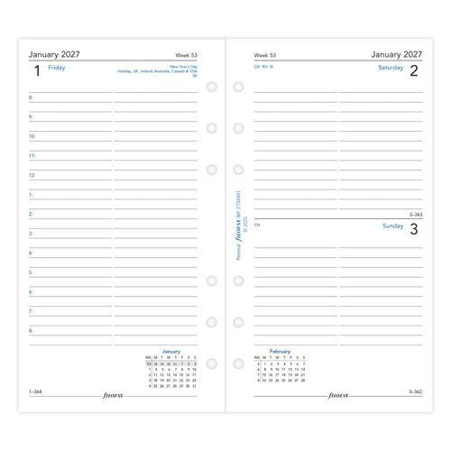 Filofax Refill Classic Day Per Page With Appointments Personal 2027