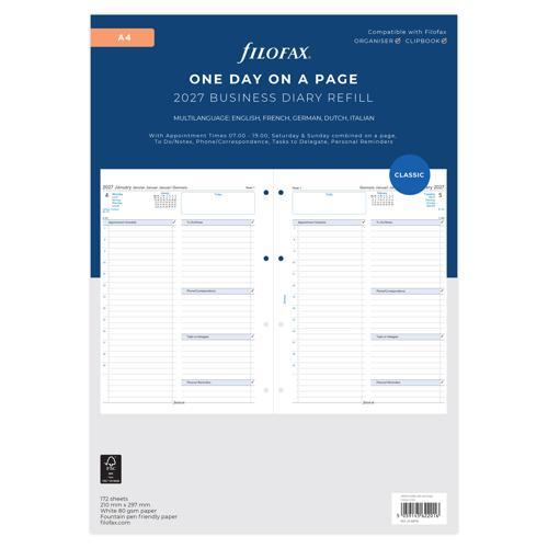 Filofax Refill Classic Day Per Page With Appointments A4 ML 2027