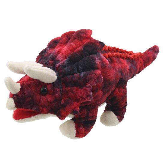 Baby Dinos - Baby Triceratops (Red) - Puppet Co.