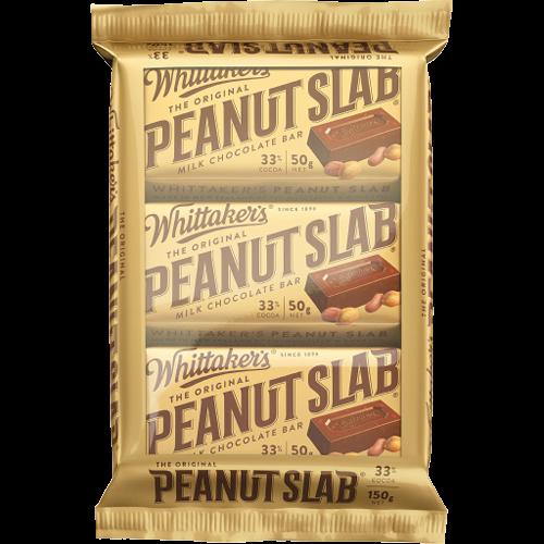 Whittaker's Peanut Slab Milk Chocolate Bar 3 x 50g