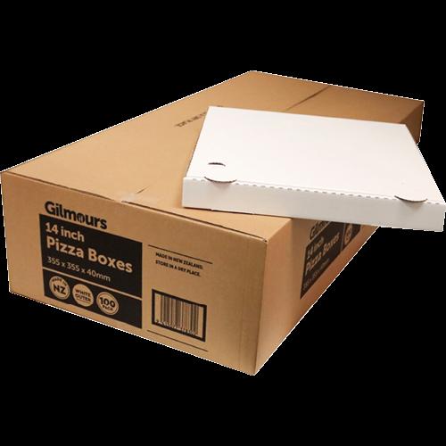 Gilmours Pizza box 14" white 100ea