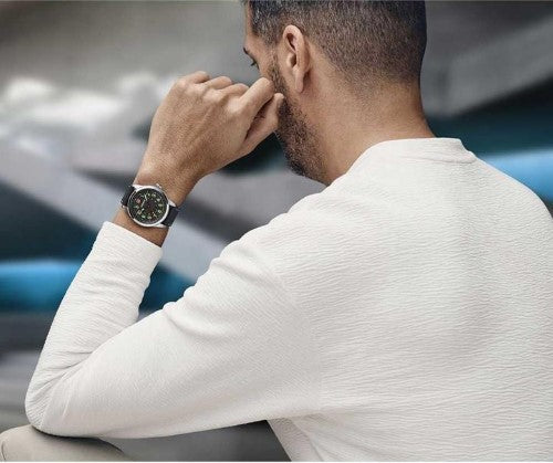 Watch - WENGER Terragraph 43mm Black Dial Black Leather Strap