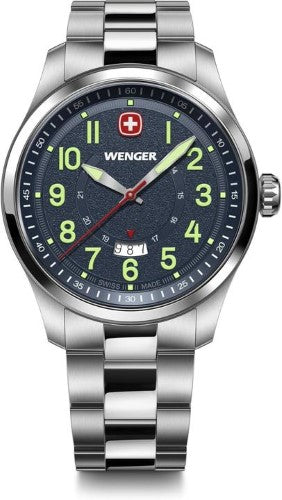 Watch - WENGER Terragraph 43mm SS Case Blue Dial SS bracelet