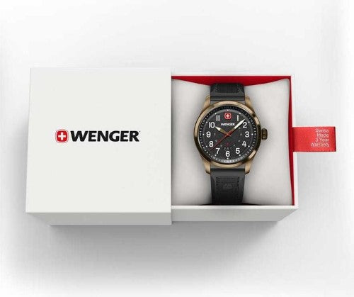 Watch - WENGER Terragraph 43mm Bronze Case Black Dial/Silicon Strap