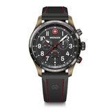 Watch - WENGER Terragraph Chro 43mm Bronze Case Black Dial/Silicone Strap