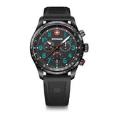 Watch - WENGER Terragraph Chrono 43mm Black Dial Black Silicone Strap
