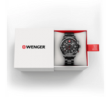 Watch - WENGER Terragraph Chrono 43mm Black Dial Black SS Bracelet