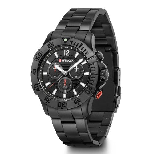 Watch - WENGER Seaforce Chrono 43mm Black Dial Black Bracelet