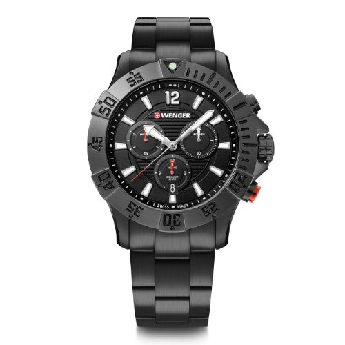 Watch - WENGER Seaforce Chrono 43mm Black Dial Black Bracelet