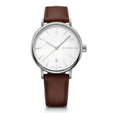 Watch - WENGER Urban Classic 40mm Silver/White Dial, Brown Strap