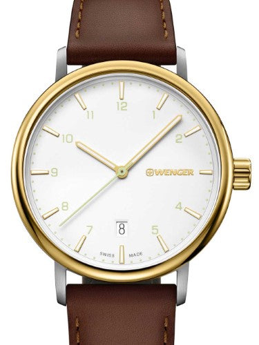 Watch - WENGER Urban Classic 40mm 3N/SST Silv-White Dial, Brown Strap