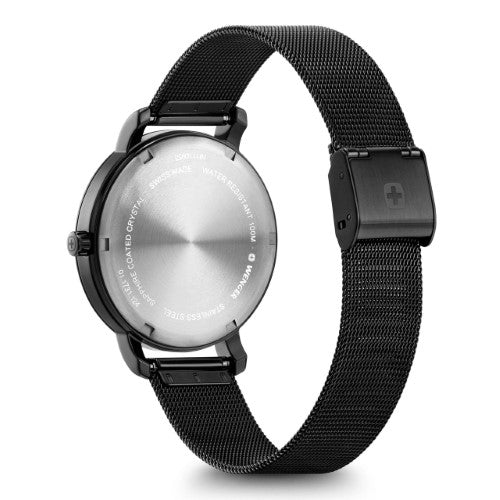 Watch - WENGER Metro Donnissima 38mm Black Case & Dial Mesh Strap
