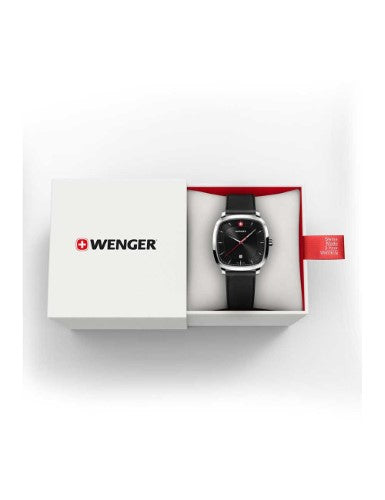 Watch - WENGER Vintage Classic 37mm Black Dial & Smartcycle Strap