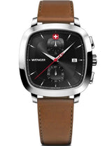 Watch - WENGER Vintage Classic Chrono 39.5mm Black Dial Brown Strap