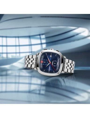 Watch - WENGER Vintage Classic Chrono 39.5mm Blue Dial SS Bracelet