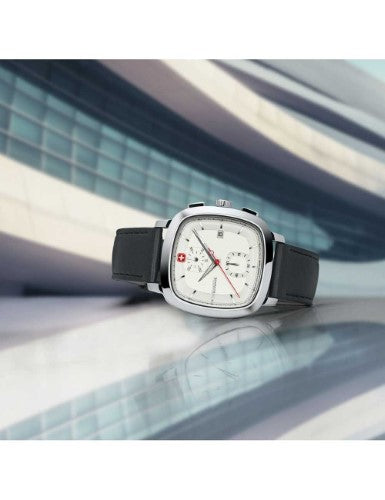 Watch - WENGER Vintage Classic Chrono 39.5mm White Dial Black Strap