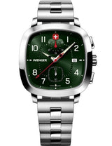 Watch - WENGER Vintage Sport Chrono 39.5mm Green Dial SS Bracelet