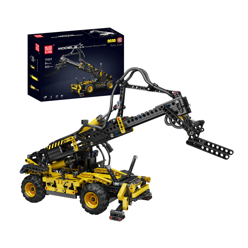 Building Model Kit - Mould King PNEUMATIC TELESCOPIC FORKLIFT PNEUMATIC