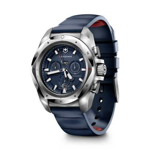 Watch - VICTORINOX I.N.O.X Chr 43mm Blue Rubber Strap Blue Dial