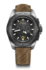 Watch - VICTORINOX I.N.O.X Chr 43mm Brn Wd & Blk Rubber Strap Black Dial