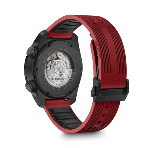Watch - VICTORINOX Air Pro Auto 43mm Black Dial Red Strap