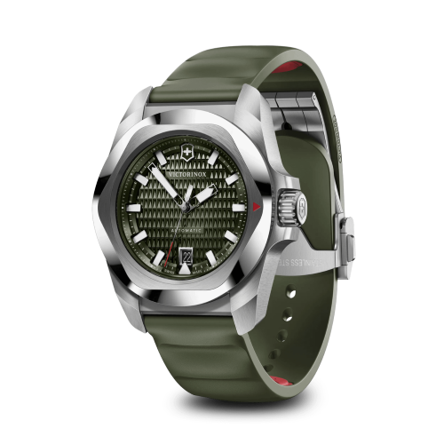 Watch - VICTORINOX I.N.O.X. Aut + SAK 41mm Green Rubber Strap Green Dial