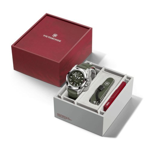 Watch - VICTORINOX I.N.O.X. Aut + SAK 41mm Green Rubber Strap Green Dial