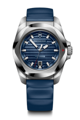 Watch - VICTORINOX I.N.O.X. Aut 41mm Wood/Blue Rubber Strap Blue Dial