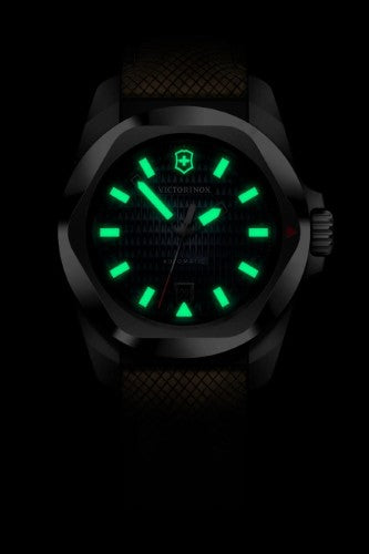 Watch - VICTORINOX I.N.O.X. Aut 41mm Wood/Blue Rubber Strap Blue Dial