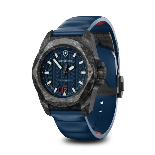 Watch - VICTORINOX I.N.O.X. Auto + SAK 41mm Blue Rubber Strap Blue Dial