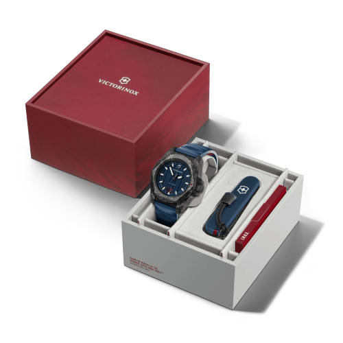 Watch - VICTORINOX I.N.O.X. Auto + SAK 41mm Blue Rubber Strap Blue Dial