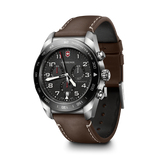 Watch - VICTORINOX Swiss Army Chrono 42mm Brown Leather Strap Black Dial