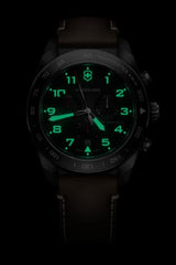 Watch - VICTORINOX Swiss Army Chrono 42mm Brown Leather Strap Black Dial