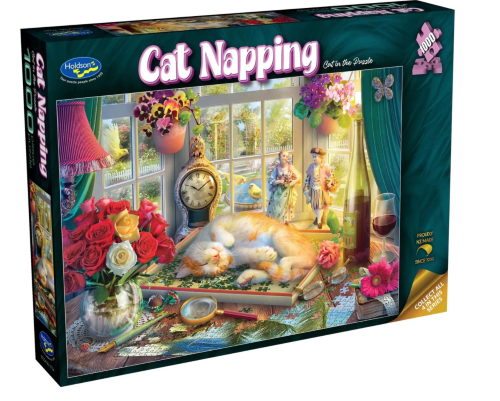 Jigsaw Puzzle - Cat Napping Cat in the Puzzle (1000 Piece)