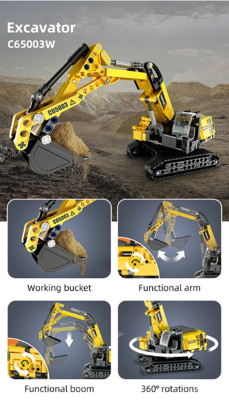 Building Block Model Kit - CADA BRICK EXCAVATOR