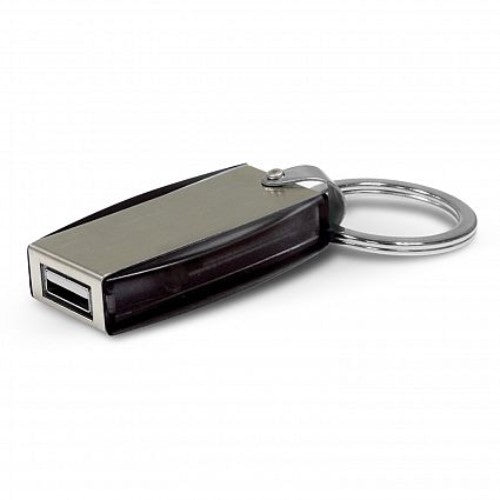 4GB Key Ring Flash Drive (Frosted Black / Silver)