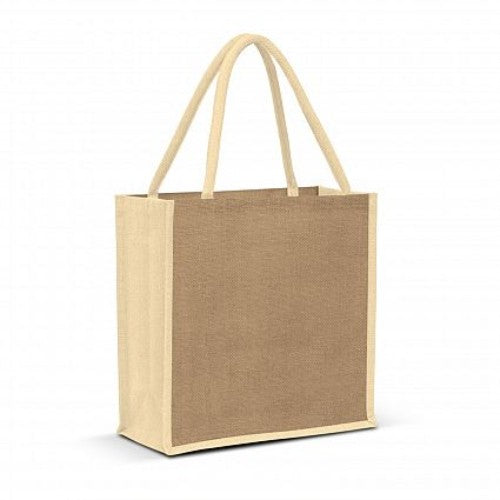 Lanza Jute Tote Bag - Set of 6 (Natural / White)