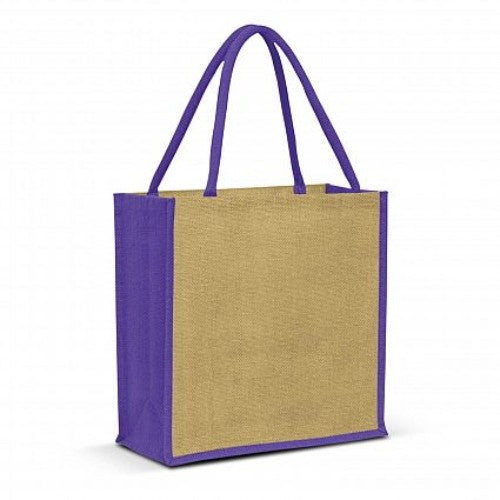Monza Jute Tote Bag - Set of 10 (Natural / Purple)