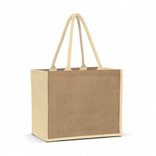 Torino Jute Tote Bag - Set of 6 (Natural / White)