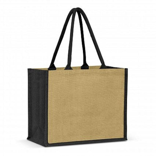 Torino Jute Tote Bag - Set of 6 (Natural / Black)